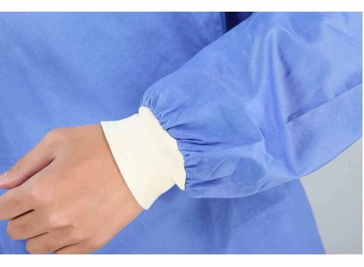 Medical Supplies Disposable Blue SMS Medical Gown Isolation Gown Surgical Gown for Hospital Medical Use